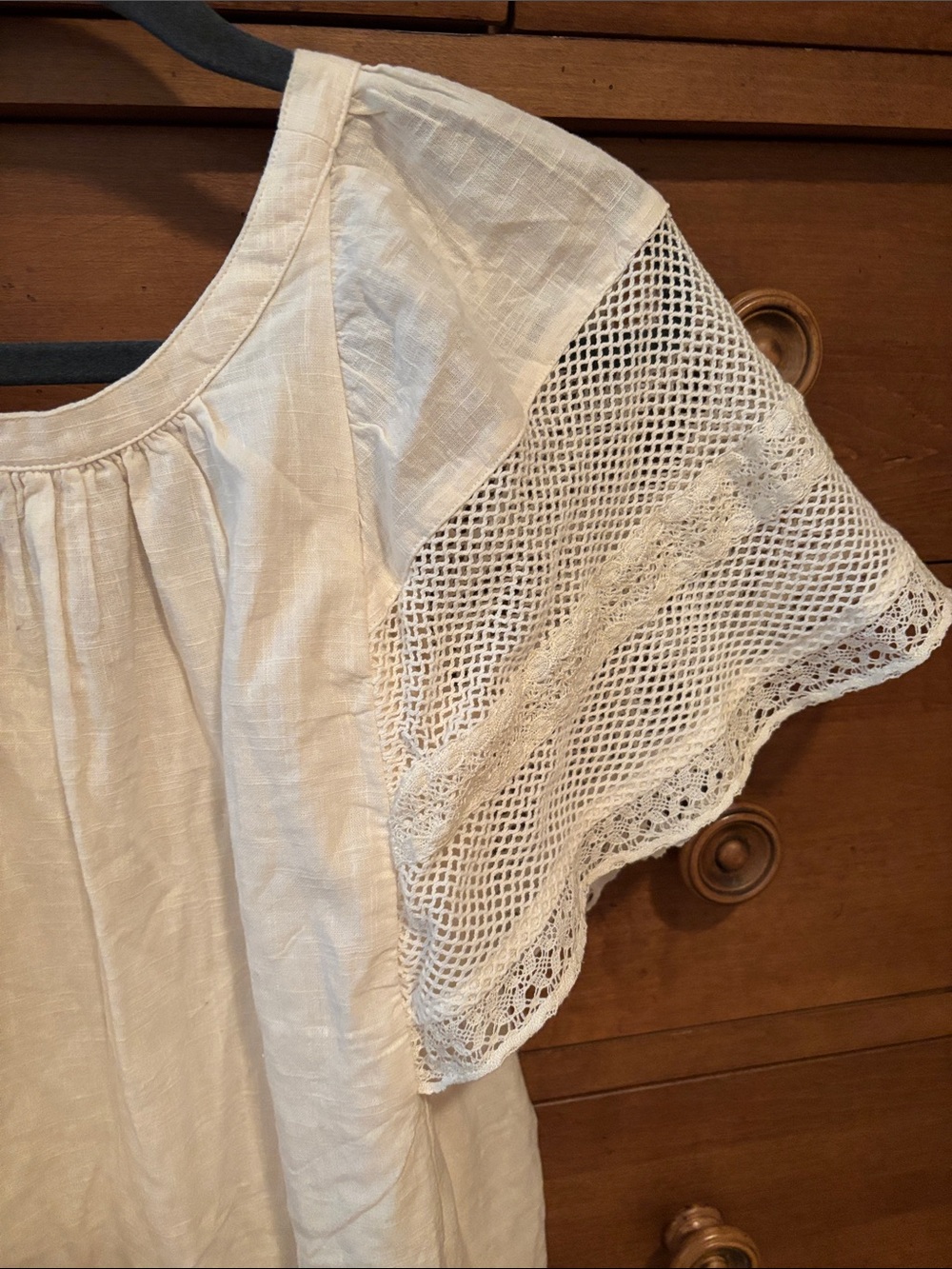 Old Nave lined NWOT Women's White Lace-Trim linen Cotton dress Sz XS View 6